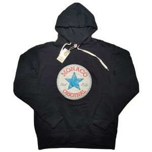 MONACO Original Best City Men Large Black Cotton Pullover Hoodie NEW‎